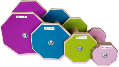 Färglada apporter i olika storlekar